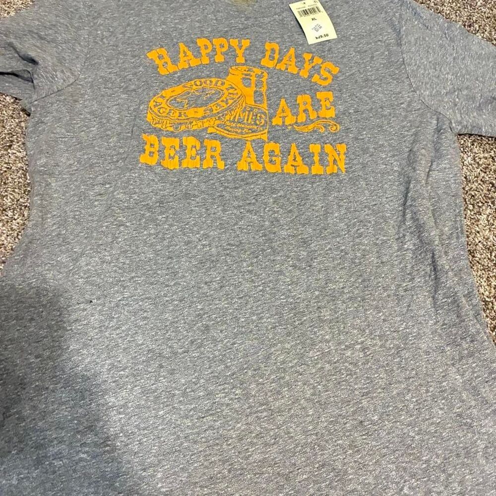 Lucky-brand Women's Grey and Blue T-shirt